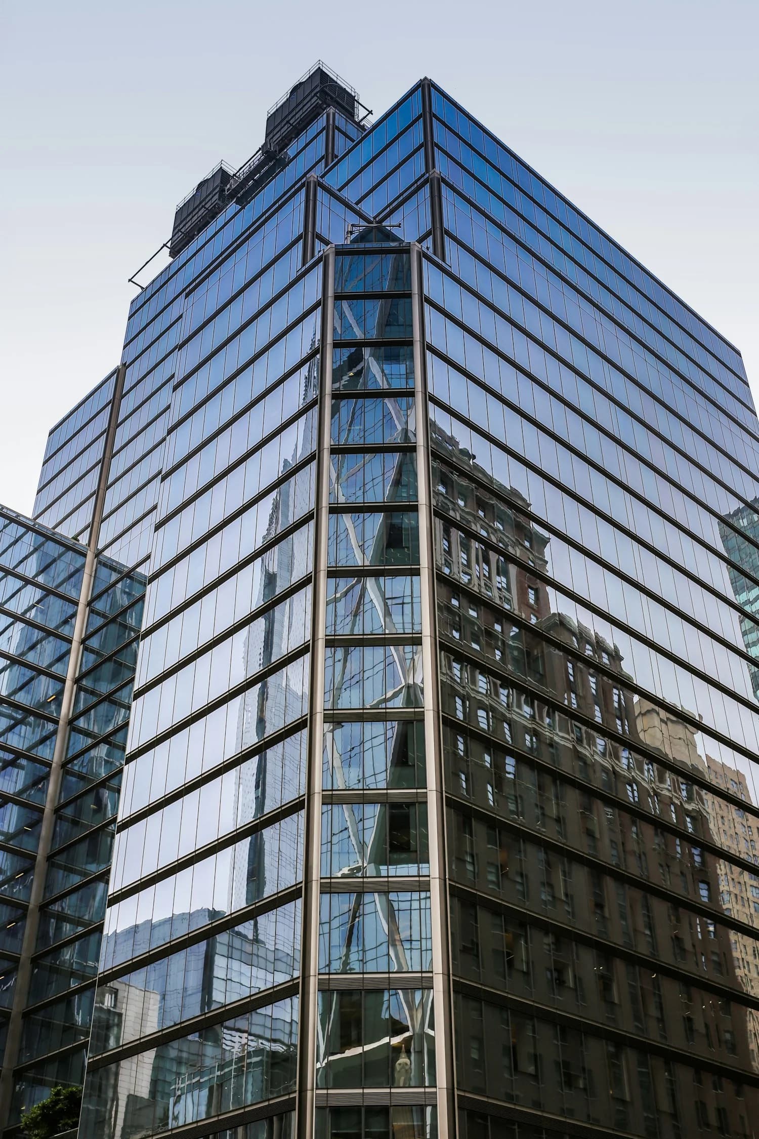 Reflective glass office building with a modern facade